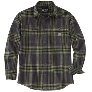 Carhartt‎ Men's Loose Fit Heavyweight Flannel Shacket Long-Sleeve Plaid Shirt